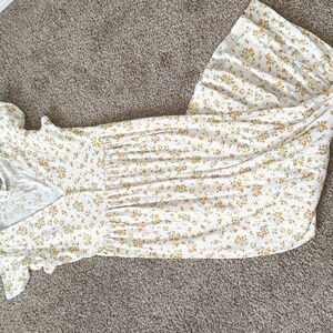 See You Monday White and Yellow Floral Maxi Dress